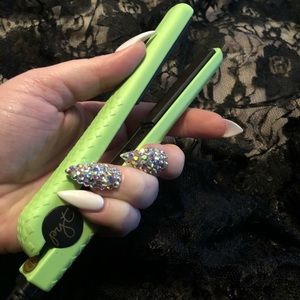 Never Used pyt Mini Ceramic Flat Iron - Neon Green